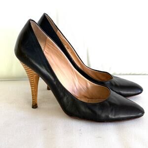 Giuseppe Zanotti Leather Pumps 5.5 36 Black Leather Heels Academia Career